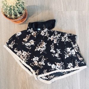 Forever 21 Floral Silk Shorts